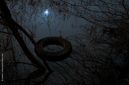 photo © angelle / nuit etang lune reflet
